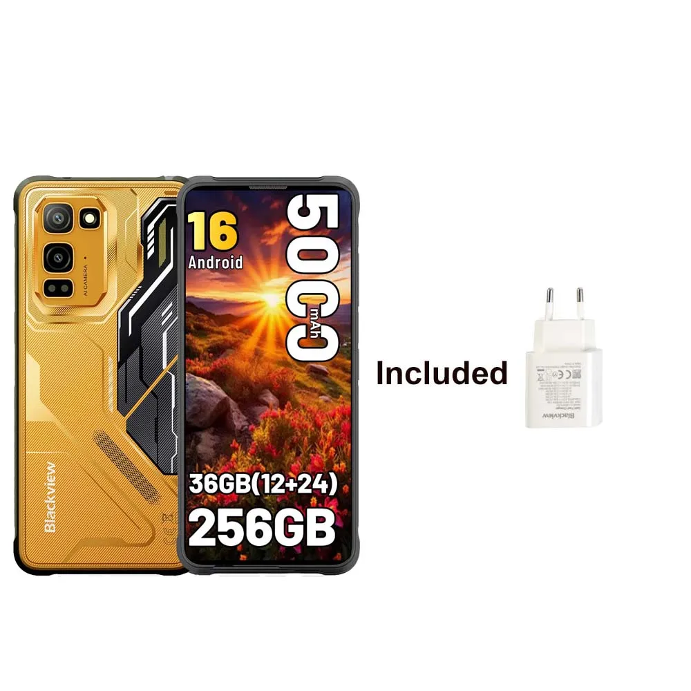 [Versand aus Polen] [Ohne EU-Ladegerät] Robustes Smartphone Blackview FORT 5, 36 GB (12+24) + 256 GB, 6.78" HD+ IPS Display, 5000 mAh Akk