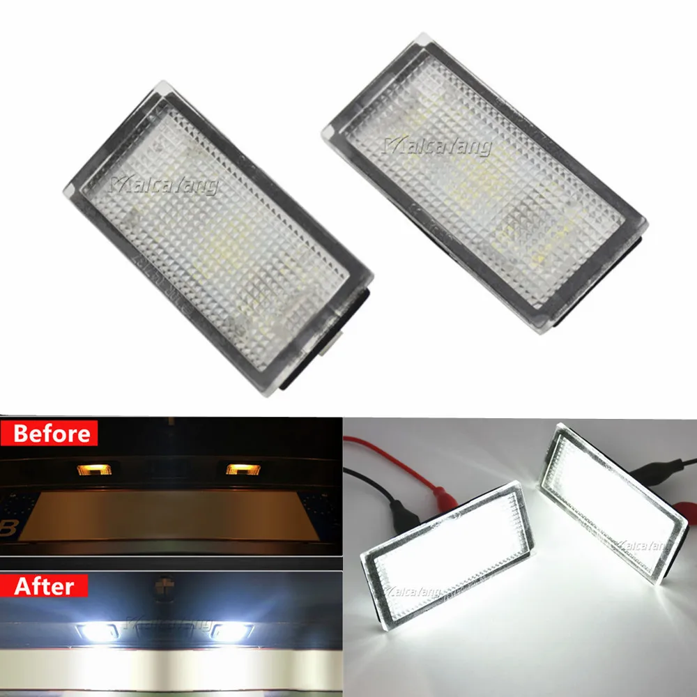 2pieces LED License Plate Light Auto Tail Light White For BMW 7-Series E65 E66 2006 2007 2008 Car Accessories