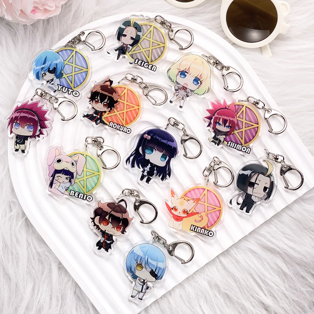12PCS Llaveros de acrílico de Anime Ao no Exorcist Blue Exorcist, accesorios para bolsos, bonitos colgantes para mochilas, regalos para amigos