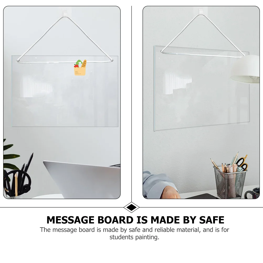 Clear Acrylic Dry Erase Board Wall 30X20Cm Reusable Acrylic Note Board Hanging Frameless White Board Wall Memo Board Planner