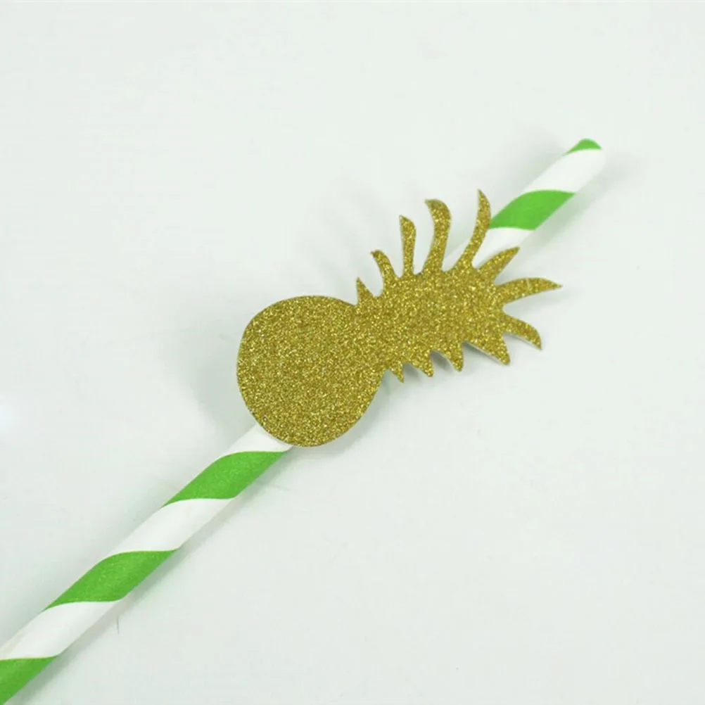 

24Pcs Flamingo Decorative Straws Hawaiian Theme Paper Drinking Straws for Party Luau Bbq Table Decoration Pineapple Coconut Tree