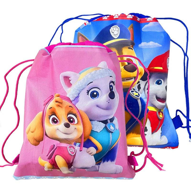 Paw Patrol กระเป๋าเป้สะพายหลัง Skye กระเป๋าหูรูดกระเป๋าการ์ตูนสุนัขของเล่นเด็กของขวัญปาร์ตี้ของขวัญวันเกิดสำหรับเด็กขนาด34*27ซม.