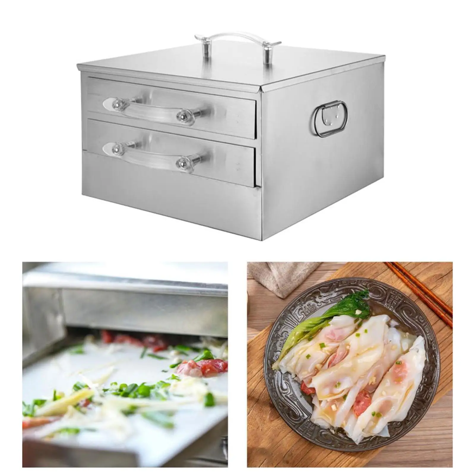 Rice Noodle Roll Machine, 2 Tier Rice Roll Machine, Al Cooking Machine with Kitchen Recipe Drawer