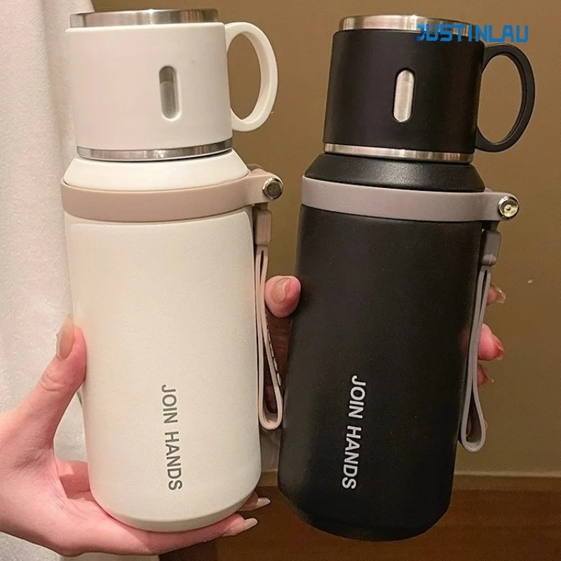 저스틴라우 600/800ML 보온병 주방 진공 플라스크 차 여과기 포함 스테인리스 휴대용 여행용 보온 물병 썸네일 2