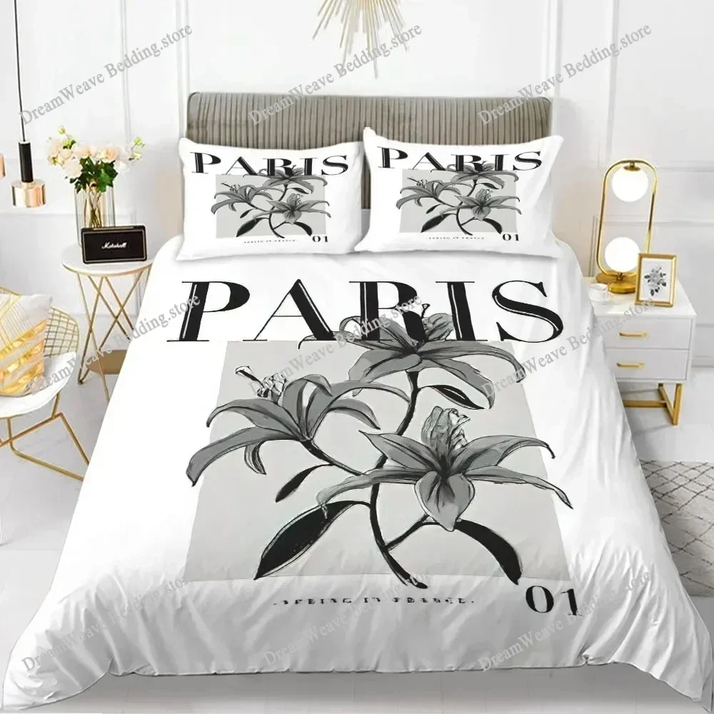 3D Print Alphabet Flower Duvet Cover Set Microfiber Flowers Be Your Best Bedding Set for Teens Girls King Size Soft Quilt Cover9