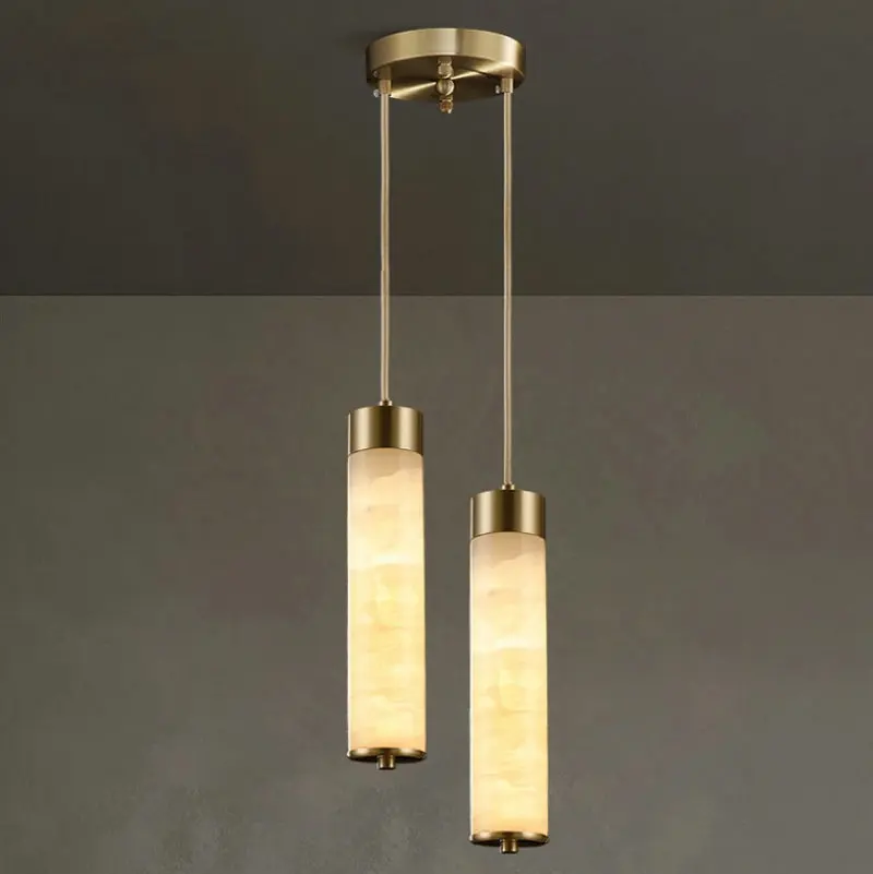 

Natural Marble LED Pendant Lights Brass Bedside Bar Dining Room Kitchen Hanglamp Gold Copper Nordic Lamp Cord Adjustable GN713WY