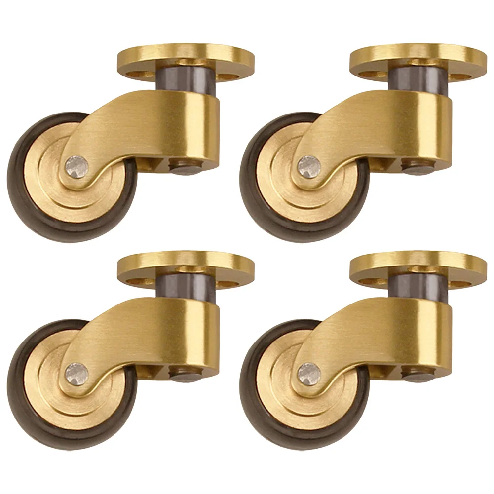 360-degree-rotation-brass-casters-for-small-furniture-brushed-brass-finish-brass-wheels-for-coffee-tables-caster-wheels-set