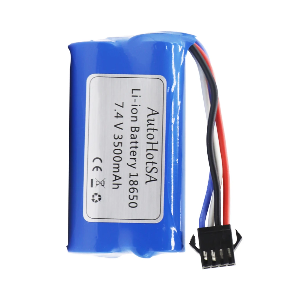 ปลั๊ก SM-4P 7.4V 3500mAh แบตเตอรี่ Li-ion 18650 mAh สำหรับ Udi007 Udi001 UDI002 UDI902 HJ806 960 961 962 RC เรือแข่ง7.4V 2S แบตเตอรี่