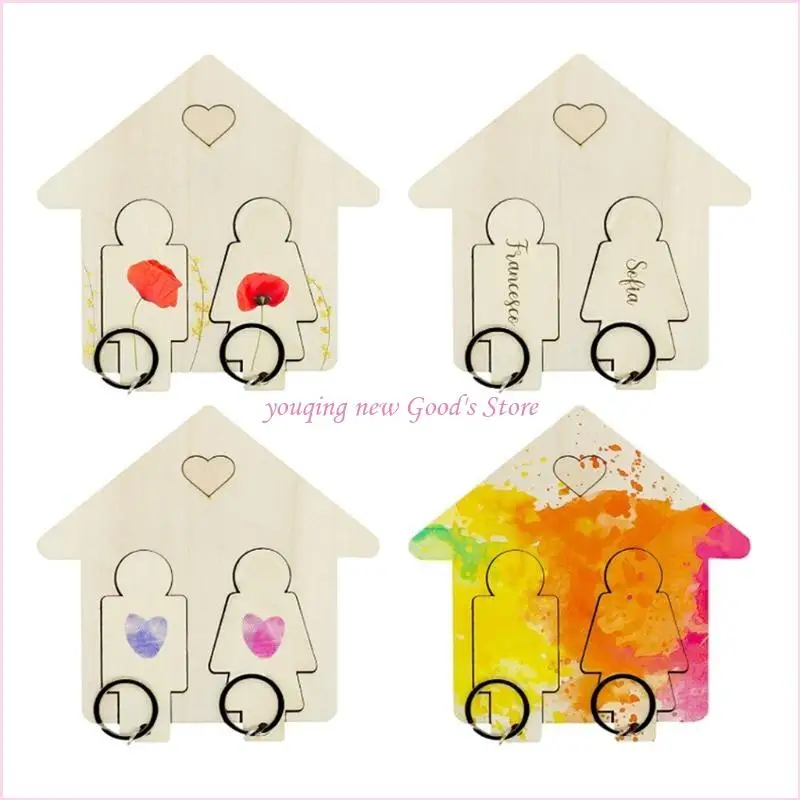 57QA زوجان لسلسلة المفاتيح المعلقة على الحائط من السيليكون لحرف هدية عيد الحب #5