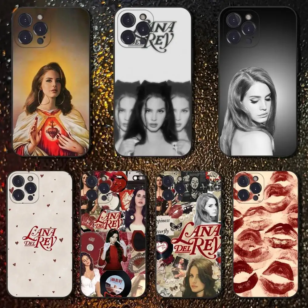 

Singer L-Lana Del R-Rey Phone Case For iPhone 16,15,14,13,12,11 Plus,Pro Max,XS,X,XR,SE,Mini,8,7,Soft Silicone Black Cover
