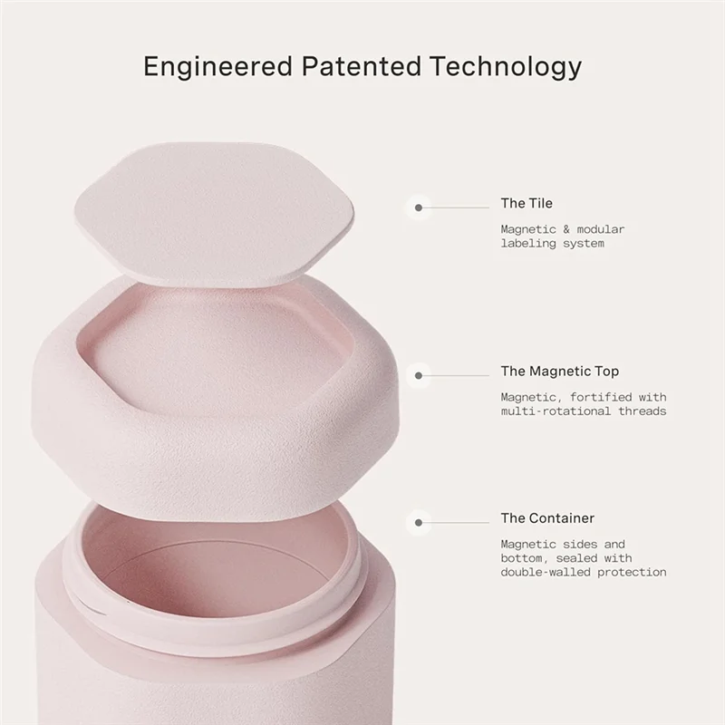 مجموعة كبسولات العناية بالجسم 3 قطع 1.32 أونصة للسفر، حاوية مغناطيسية مع أغطية