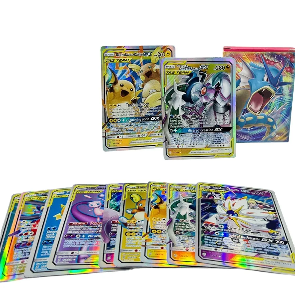 

60/100 шт. английских карточек Pokemon GX Tag Team Vmax EX Mega Shining Game Battle Carte, коллекционные карточки, игрушки, подарки для детей