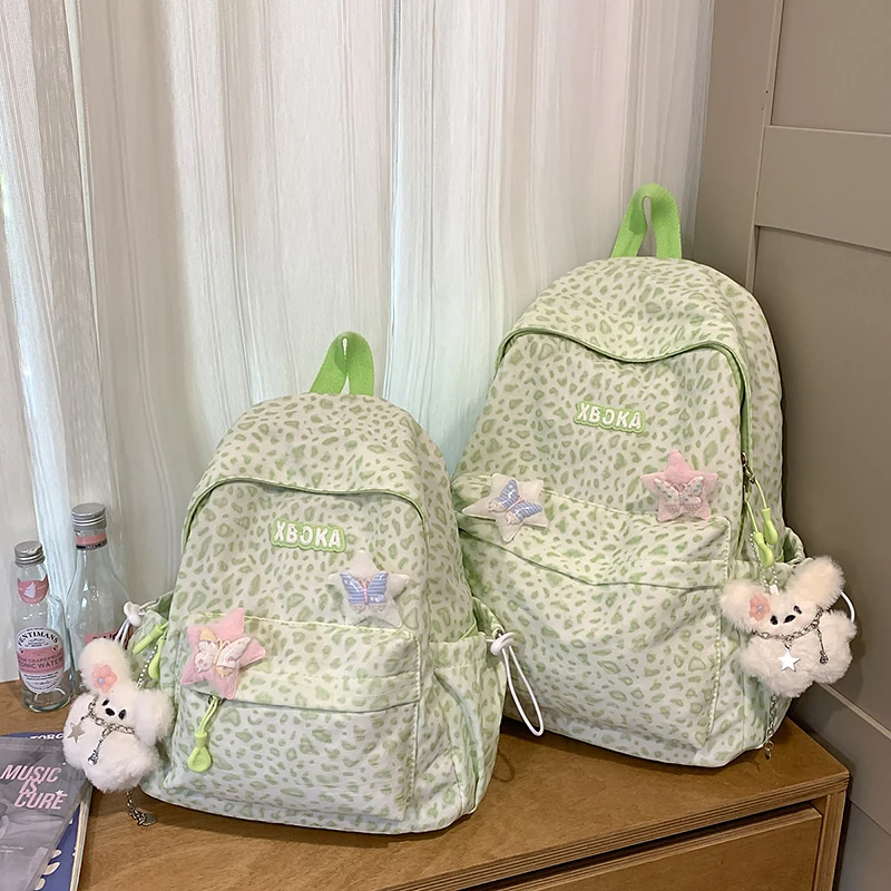 

New Cute Korean Version Nylon Floral Backpack School Flower Fashion Backpack Junior High School Backpack Travel Bag Highcapacity