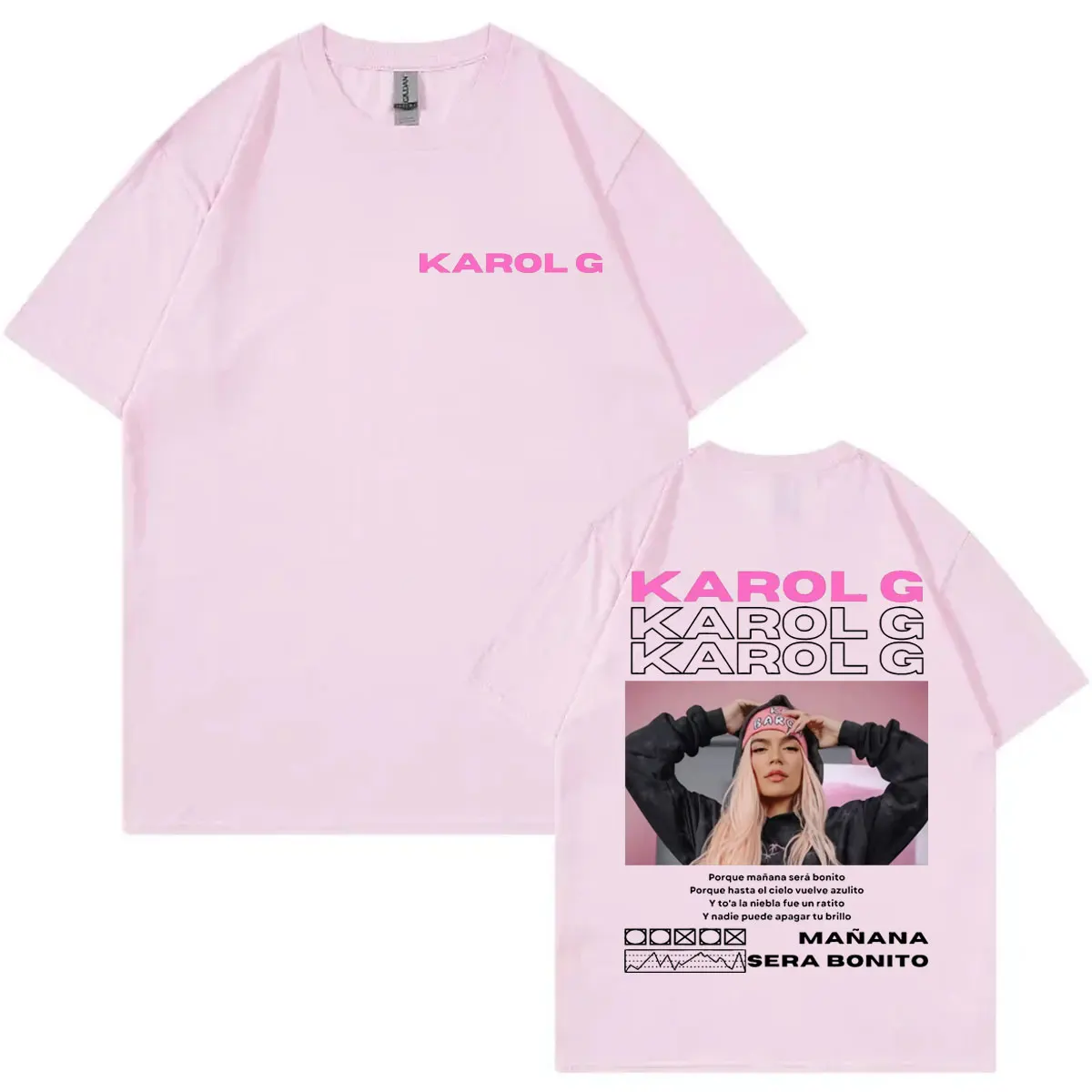 المغني كارول G MAÑANA SERÁ BONITO ألبوم ميرش تي شيرت الرجال النساء الملابس موضة الجمالية تي شيرت عالية الجودة القطن تي شيرت #6