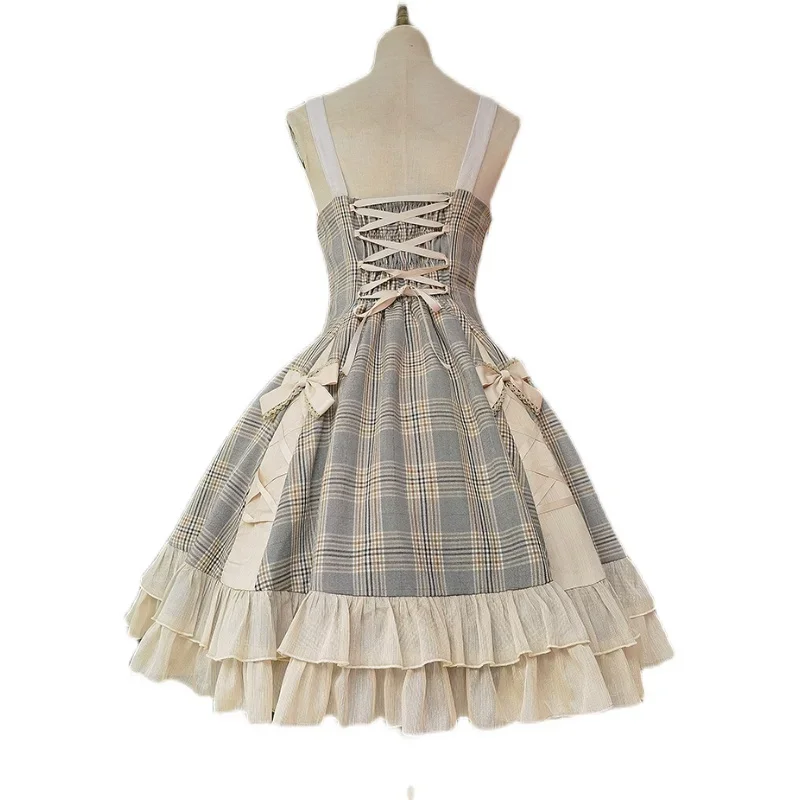 Old Day Memory ~ Elegant Plaid Lolita JSK Dress by Infanta