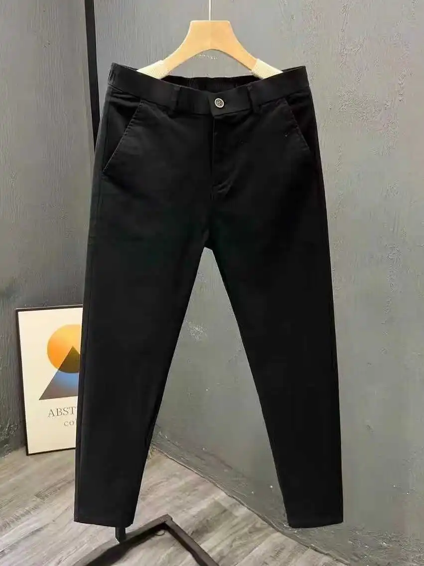 ใหม่ผู้ชาย SLIM FIT Cotton Casual กางเกงกรวย-aped แครอทสีบริสุทธิ์ฤดูใบไม้ผลิฤดูใบไม้ร่วงอินเทรนด์อเนกประสงค์ High-end ความรู้สึก Leisure ...