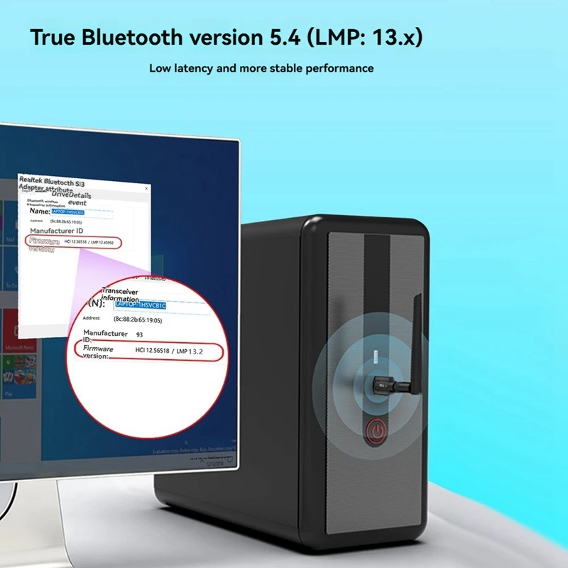 150m USB Bluetooth 5.4 Adapter Driver Free Bluetooth Adapter Computer USB Bluetooth Dongle-A23U