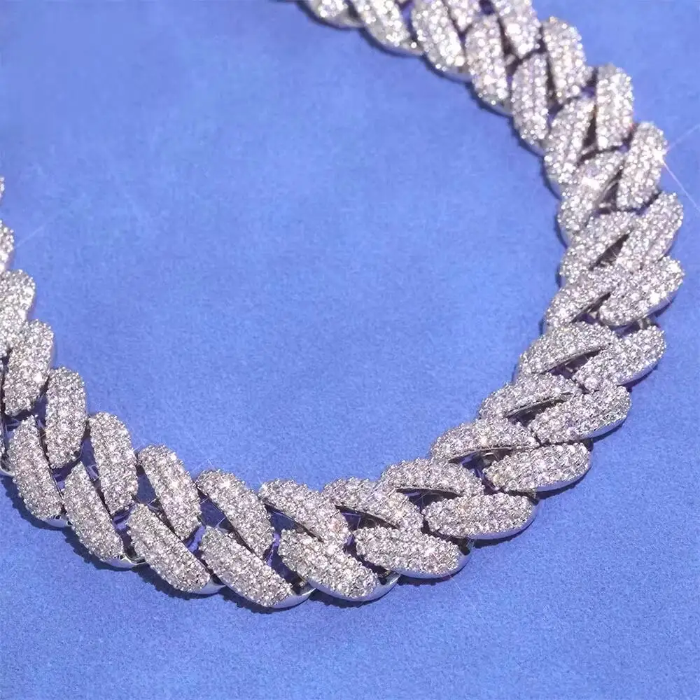 Fashion Hip Hop Fine Jewelry 14mm Cuban Link Bracelet Iced Out VVS Moissanite 925 Silver Miami Chain Luxury..
