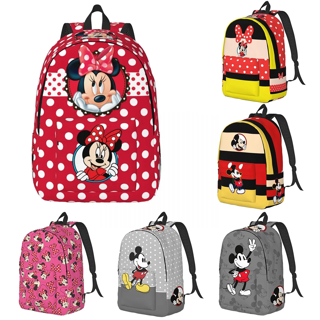 Cute Minnie Mouse Backpack for Girl Boy Mickey Bags Schoolbag Travel Storage Accessories Gifts for Kids