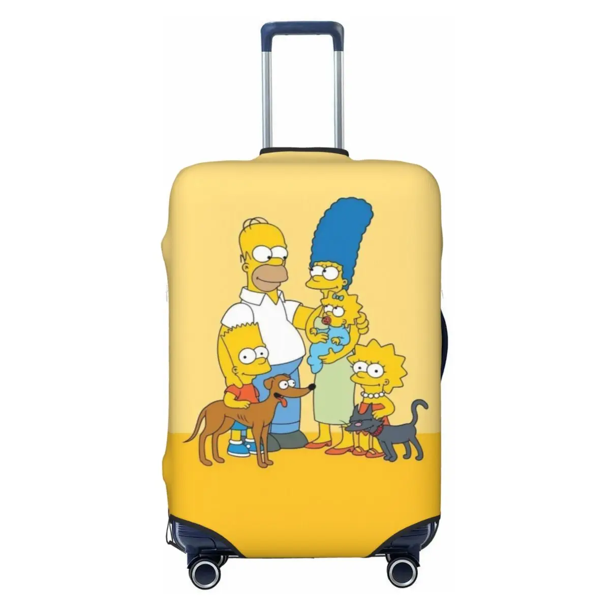 

Custom Simpsons Homer Marge TV Show Travel Luggage Cover Elastic Suitcase Cover Protector Fit 18-32 Inch