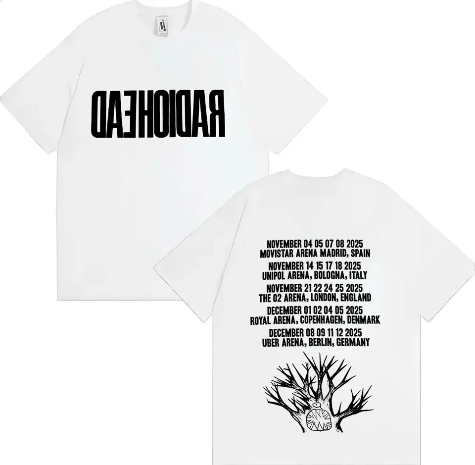 Radiohead Tour 2025 Merch Gothic T Shirt Men's Women Fashion High