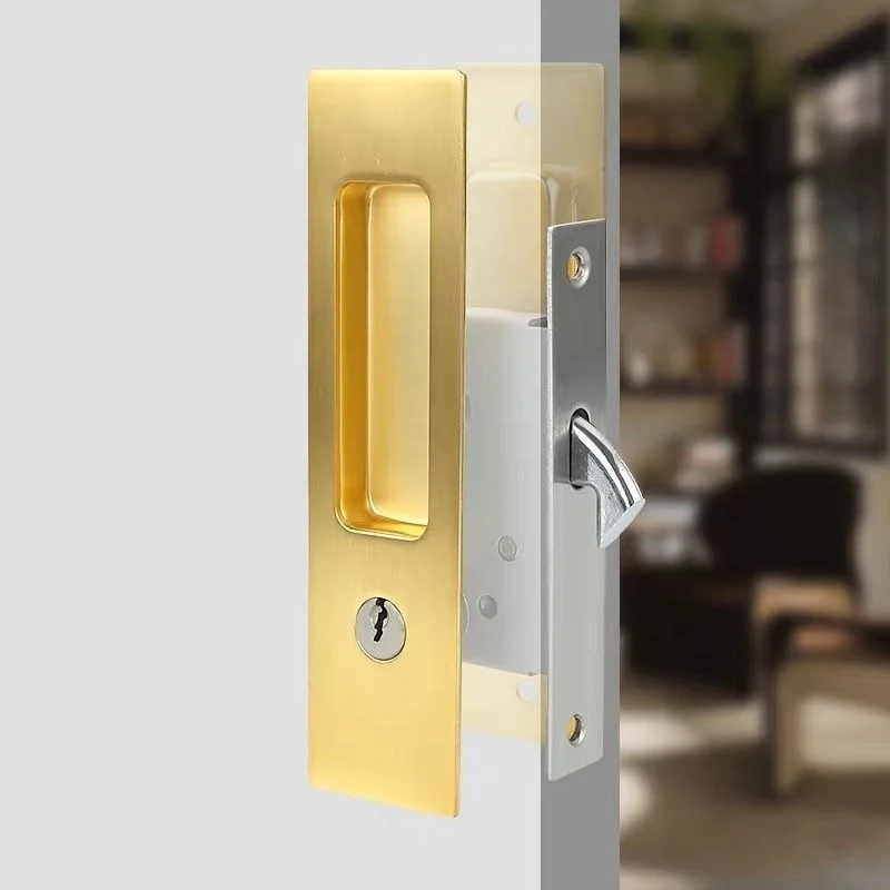 

Невидимый крючковый замок для раздвижных дверей с ключом, для деревянных дверей, балконов, кухонь, ванных комнат, фурнитура для дверей, цинк