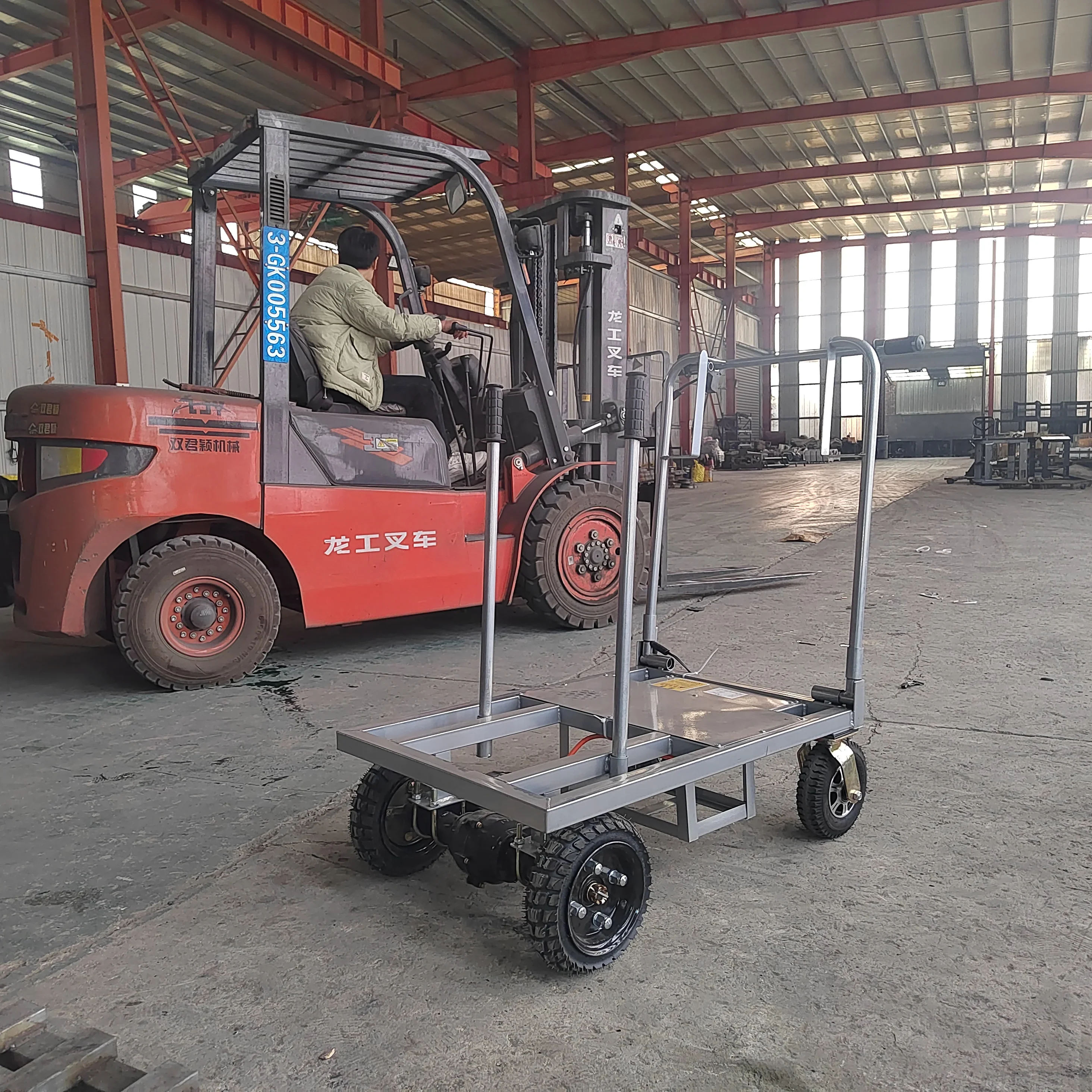 2026 Portable Electric Hand Cart with Four-Wheel Trolley General Purpose and Platform Truck for Effortless Transportation