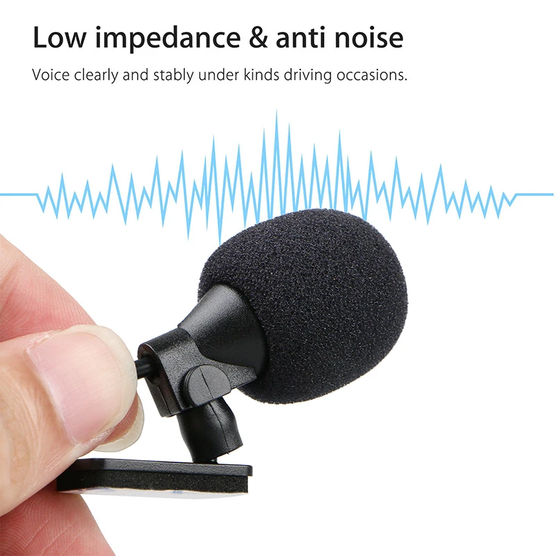 5m Microphone Cable Low impedance Anti noise U-type fixing clamp Car For Radio GPS Audio DVD Mic Connector New