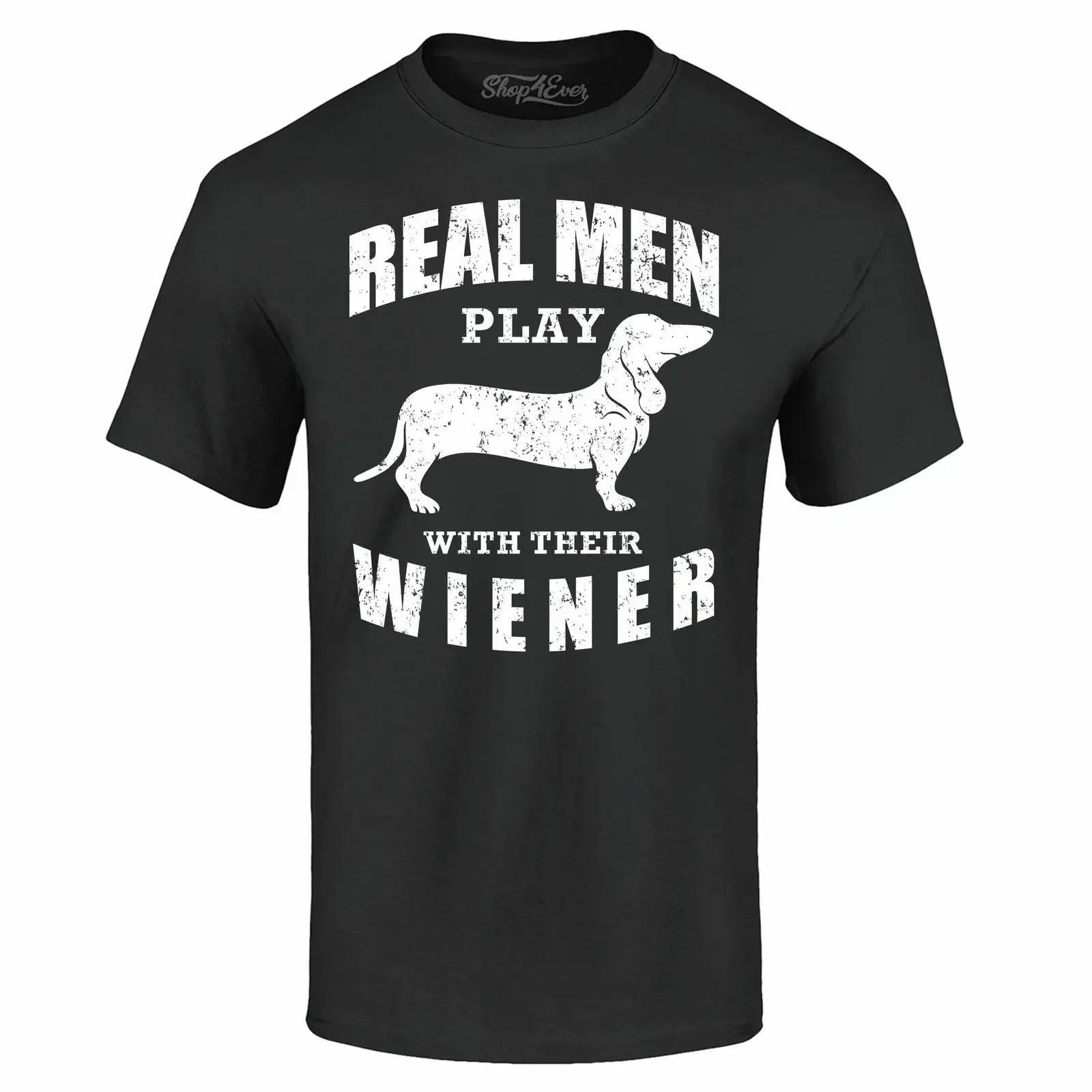 Real Men Play With Their Wiener T shirt Funny Dachshund Dog Dad vintage Washed designer clothes streetwear Unisex fashion