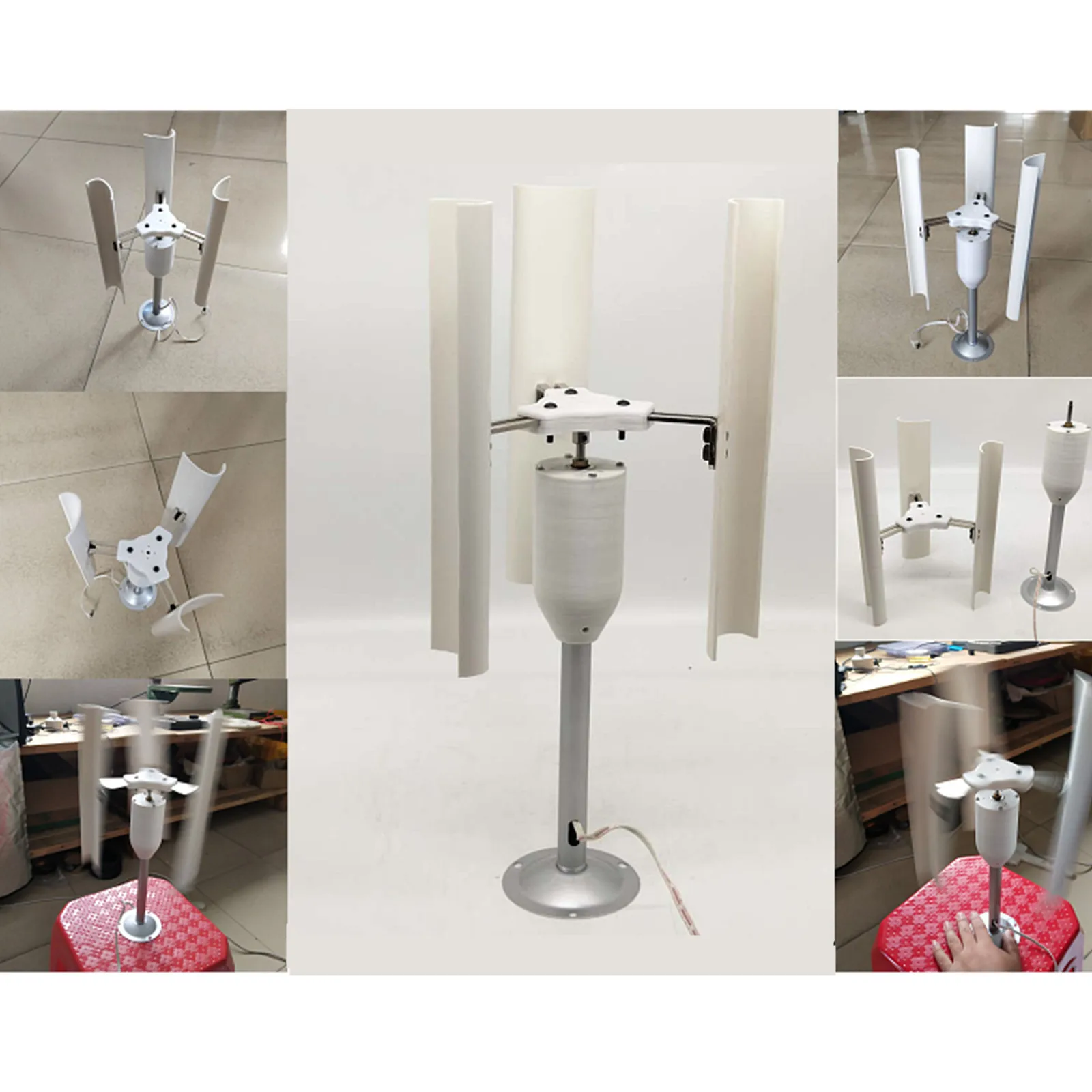 

Vertical Axis Wind Turbine Model Three-phase Permanent Magnet Generator Windmill Toy Night Light Making DIY Display