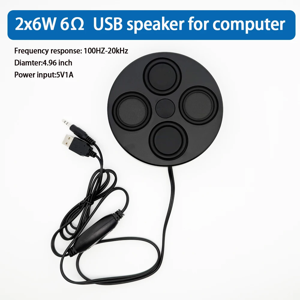 

USB speakers for PC 4.9“ ultrathin 26mm Magnetic Stereo surround sound 6Ohm 6Wx2 for laptop