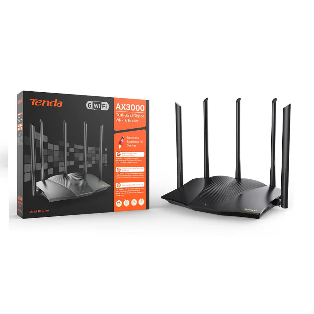 Tenda AX3000 Wifi 6 Mesh WIFI Router 2.4G 5GHz Dual-Band Network RX12 PRO WIFI6 Gigabit Wireless Signal Amplifier WiFi Repeater