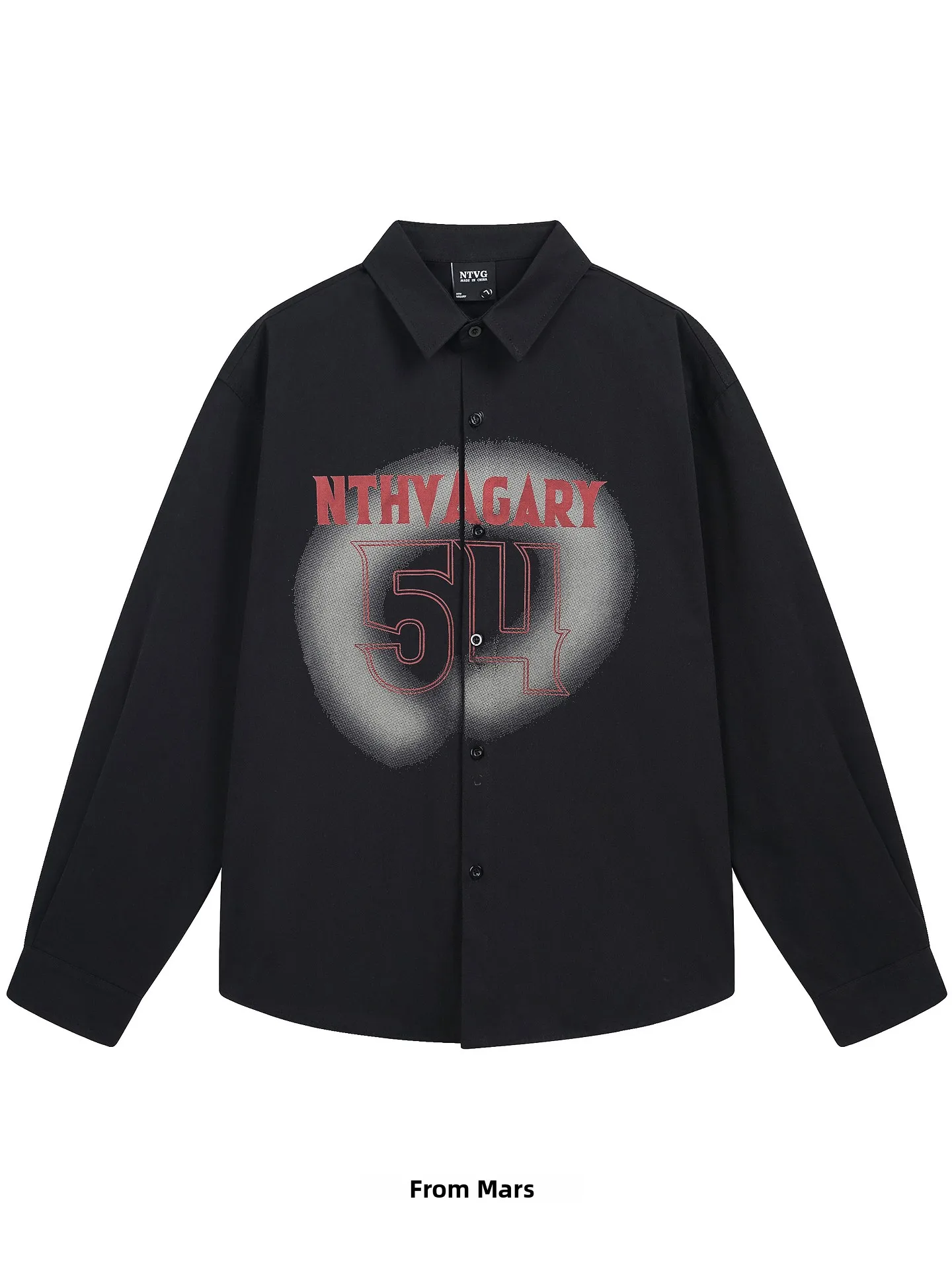 

from Casual Long Sve Printed Letter Collar Loose Fit irt Couple High Street Sle Breathable Cotton Youth Faion