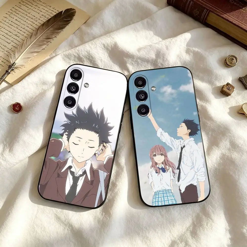 A S-Silent V-Voice Anime Phone Case Black Silicone Soft For Samsung Galaxy A73,A72,A71,A70,A53,A52,A51