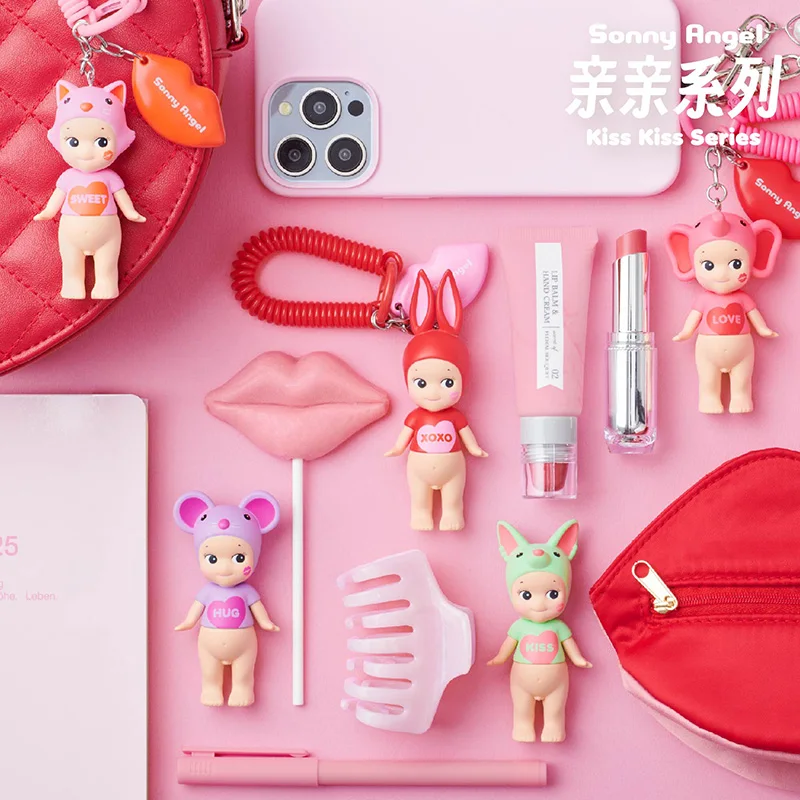 2025 New Sonny Angel Valentine Day Limited KissKiss Series Whole Box Of 6pcs Blind Box Hand Model Key Chain Fan Collection Gifts