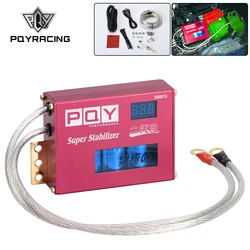 Universal Power Engine Chip Turbo Voltage Boost Regulator ECU Ignition Booster Volt Stabilizer LED Display Volt Controller