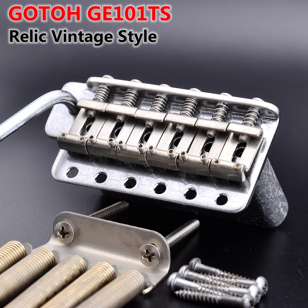 Genuine Original GOTOH GE101TS Relic Vintage Style Electric Guitar Tremolo System Bridge ( Aged Chrome )