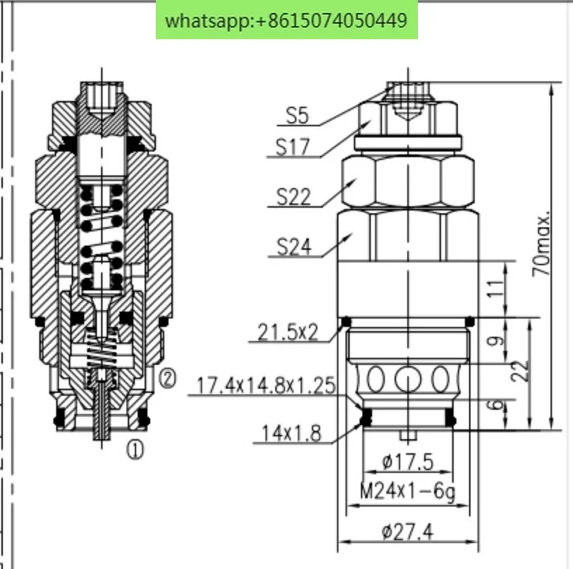 

Mining Machinery Pilot Operated Relief Valve Hydraulic System XDYF20-03 Manual Adjustable Multi-way Fittings