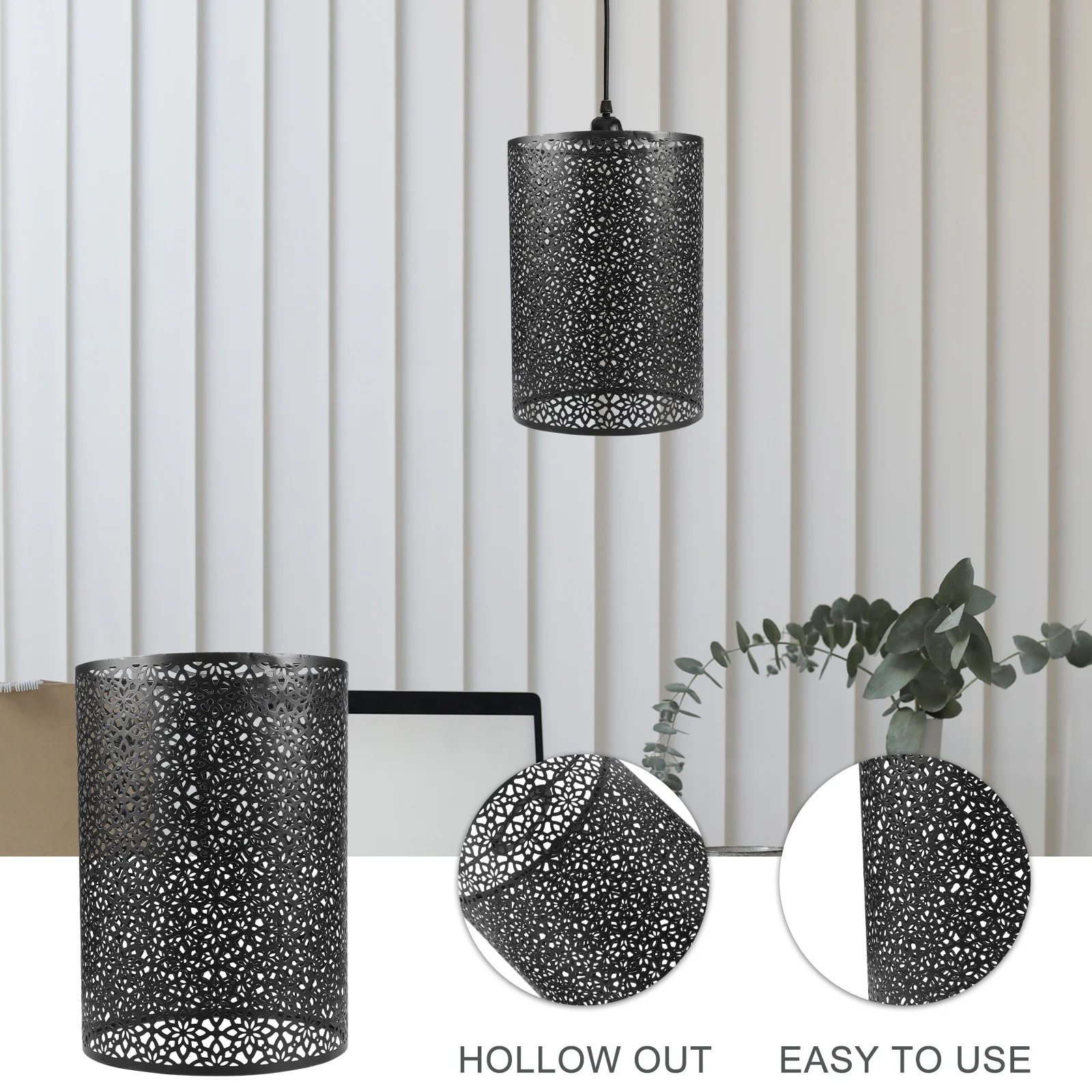 

Round Cylinder Iron Lampshade Hollow Design Table Floor Lamp Shade Softens Light Decorative Protective Cover for Bedroom Living