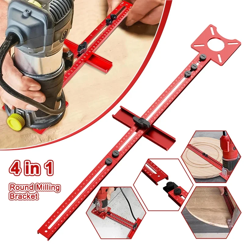 

3 in 1 Router Milling Groove Bracket Woodworking Cutting Milling Circular Auxiliary Tool Aluminum Router Circle Drilling Tools
