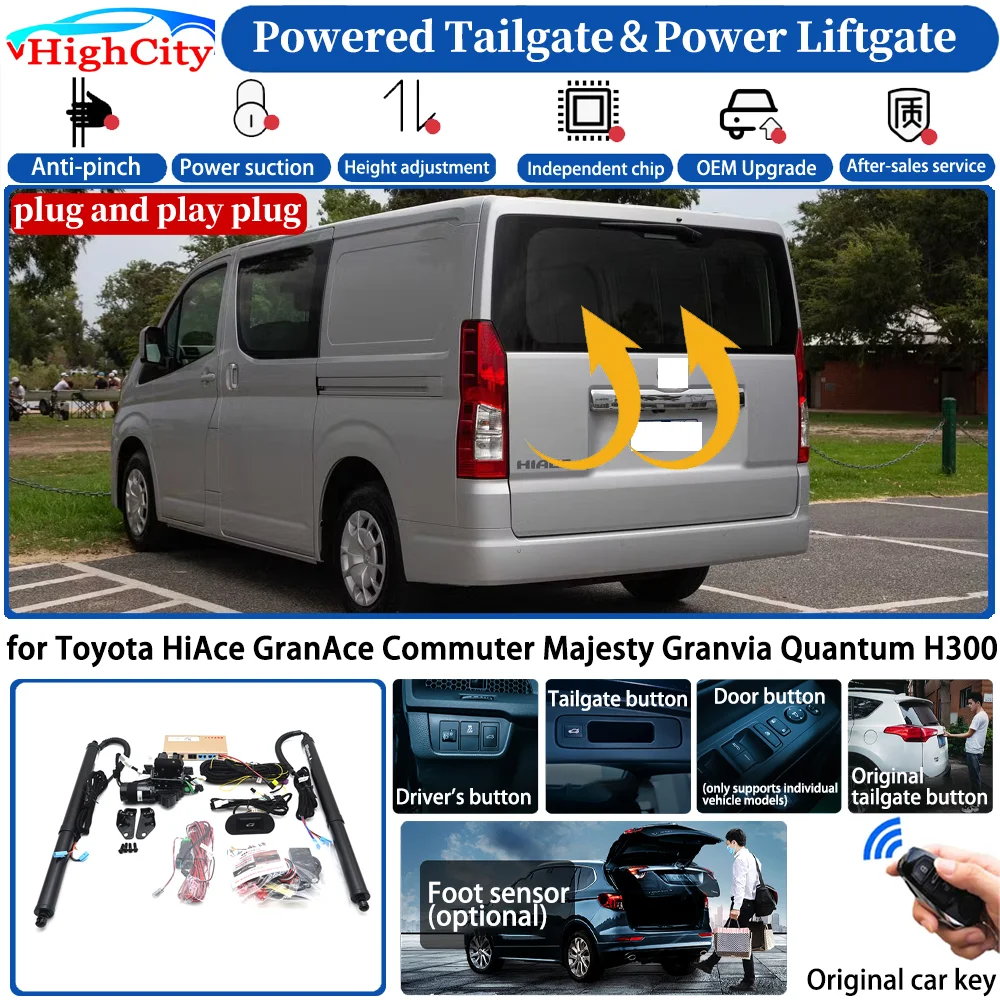 for Toyota HiAce GranAce Commuter Majesty Granvia Quantum H300 Smart Powered Tailgate Power Liftgate Intelligent Trunk Lift Kit