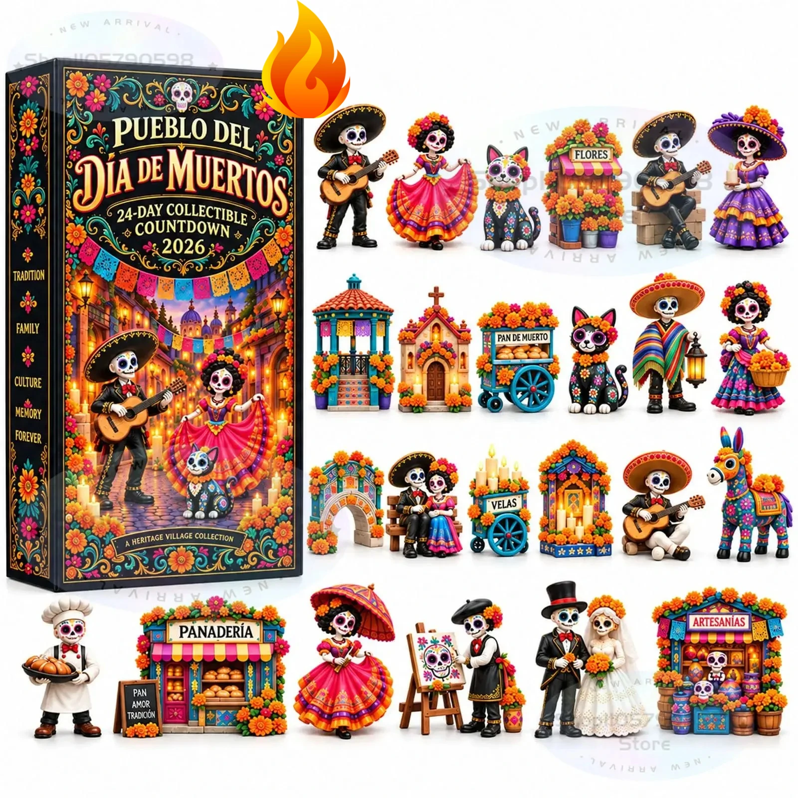 pueblo-do-dia-de-muertos-2026-calendario-do-advento-do-dia-dos-mortos-calendario-de-contagem-regressiva-colecionavel-do-dia-dos-mortos-com-24-dias-presente