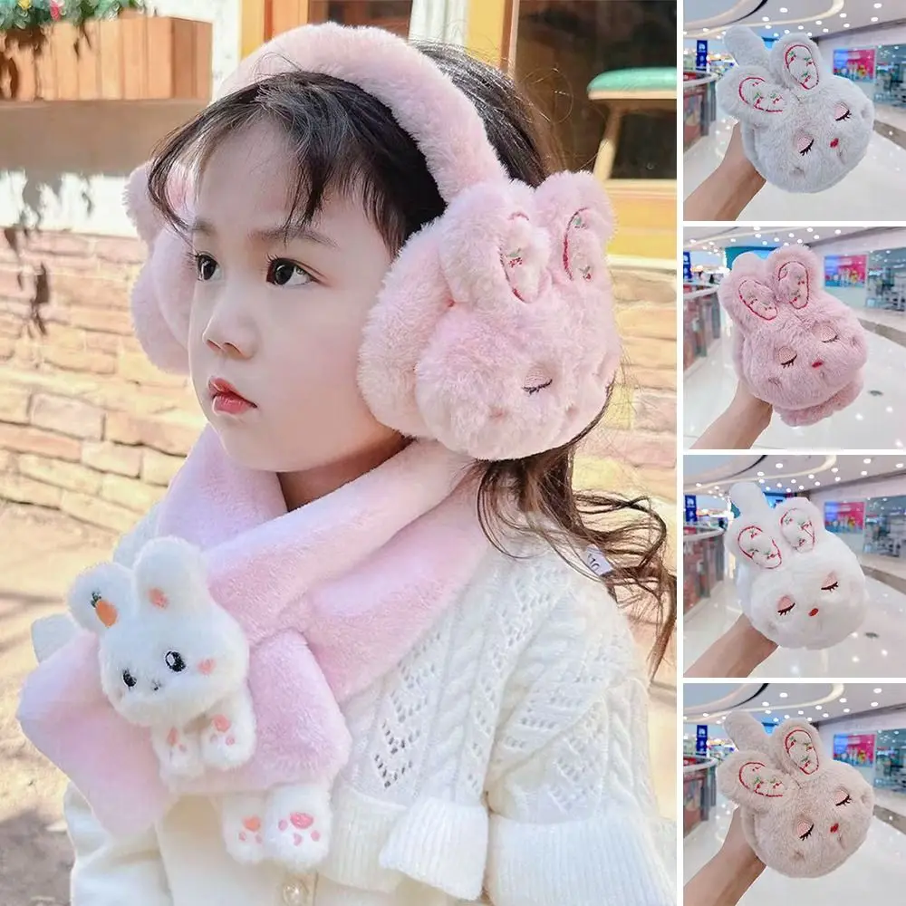 Winter Cute Cartoon Plush Earmuffs Warm Fluffy Earflaps Adjustable Soft Ear Warmer for Men Women