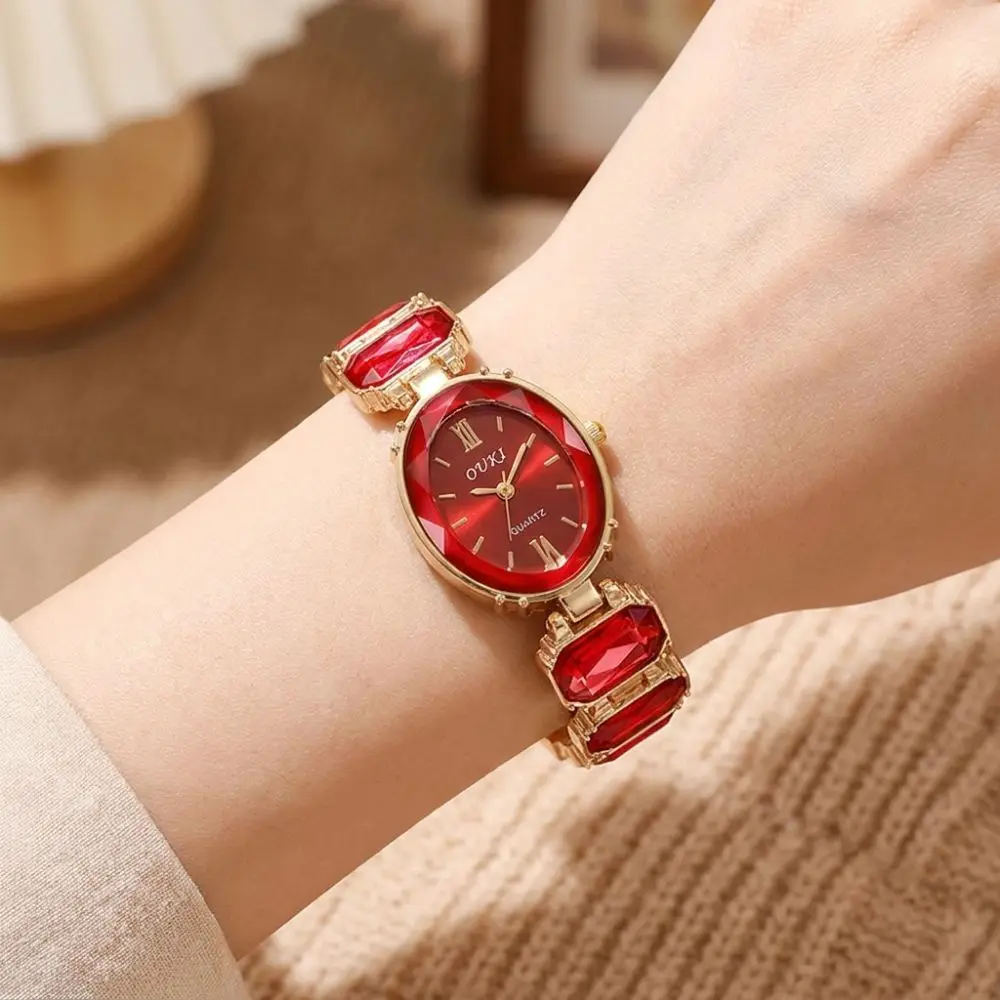 Versatile Rhinestone Quartz Watches Diamond Studded Watch Strap with Adjustable Bracelet Women Wristwatch Wrist Decoration Gift