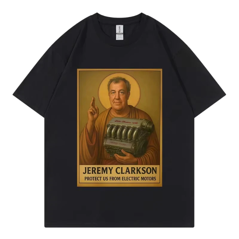Jeremy Clarkson Protect Us From Electric Motors T-shirt Top Gear Funny Meme Graphic T Shirt T-shirt unisex casual alla moda