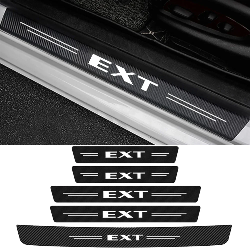 Car Door Protector Sill Carbon Fiber Rear Trunk Bumper Stickers for Cadillac EXT Logo 2023 2020 2019 2018 2017 2016 Accessories