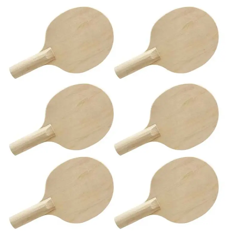 

6Pcs Unpainted Wooden Table Tennis Paddles Kit With Grips For DIY Projects Lightweight Rackets For Crafting And Sports