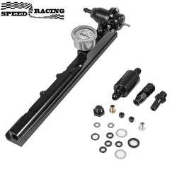 Aluminum Fuel Pressure Regulator Gauge Fuel Rail Kit Fit For Acura/Honda Integra Civic B16 B18 B20 Si LS GSR B-Series