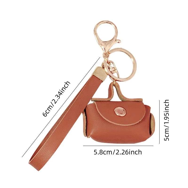 New Mini Bag Pendant Cute Earphone Bag Premium Leather Creative Car Keychain Pendant Doll Mini Shopping Bag Clothing Accessories