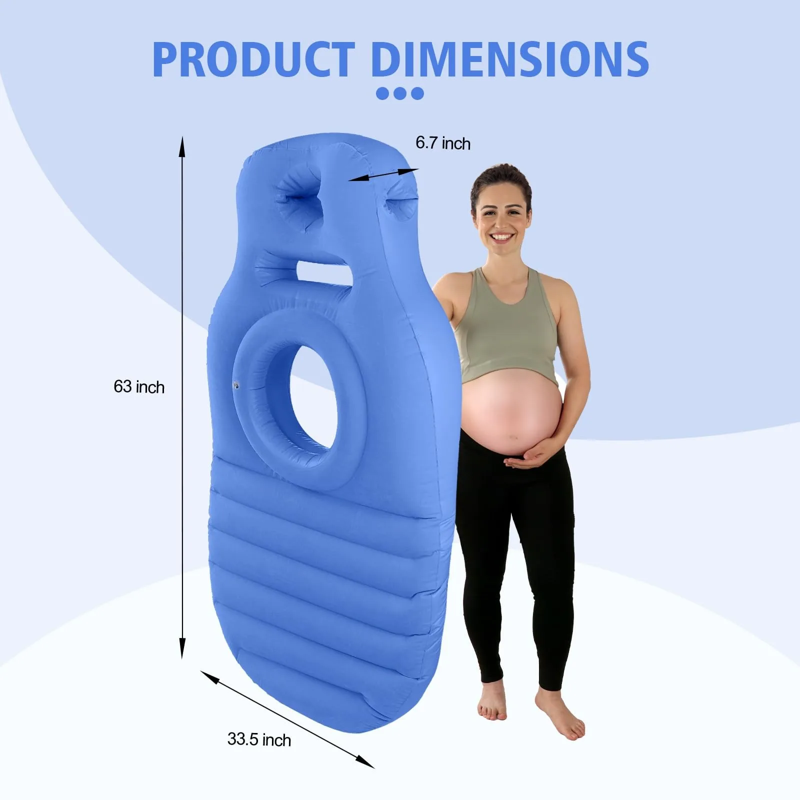 Флокированный ПВХ коврик для йоги O-типа для беременных, надувная подушка для беременных, подушка для кровати, спальный коврик для беременных с воздушным насосом